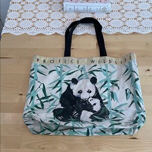 World Wildlife Protection Canvas Tote Bag - Green and Black